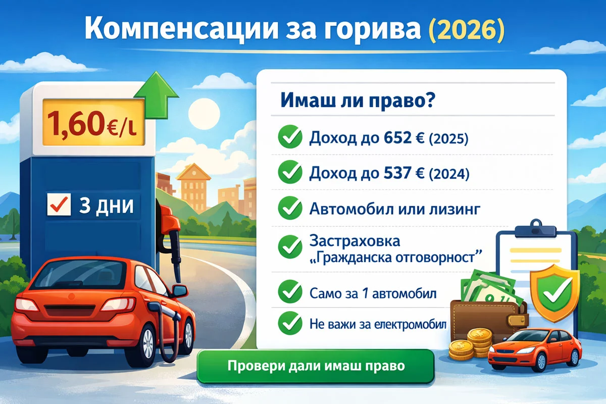 Месечна компенсация за горива 2026